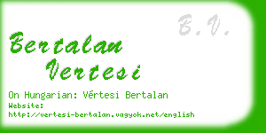 bertalan vertesi business card